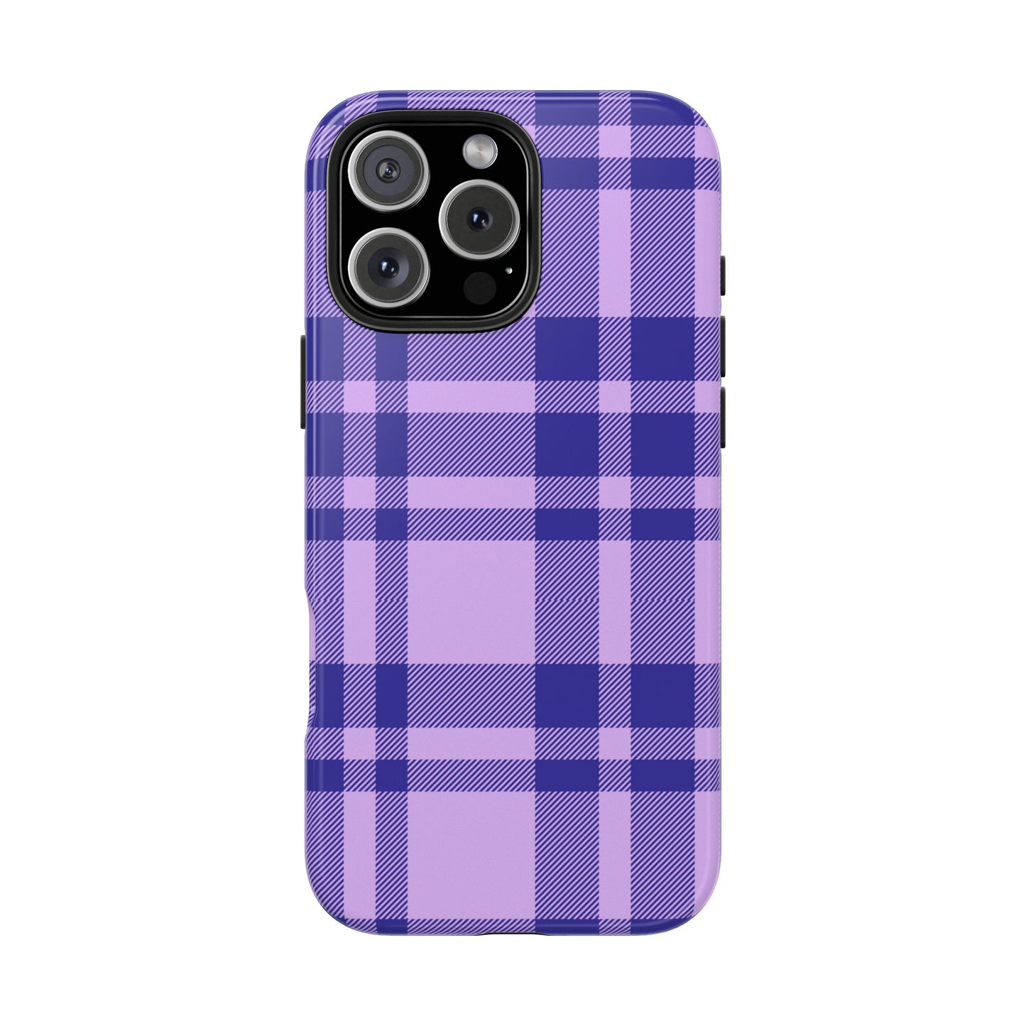 Coque iPhone à carreaux violets