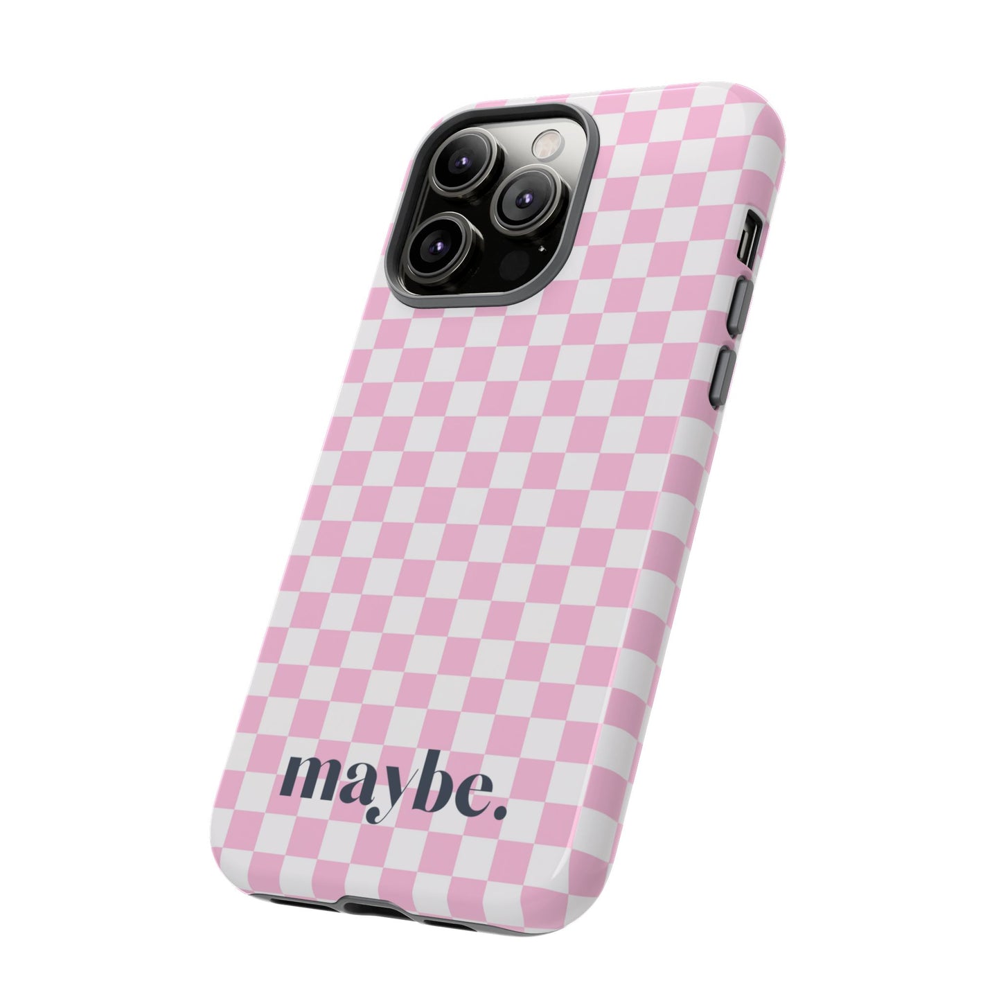 Maybe Chessboard Pink iPhone Case