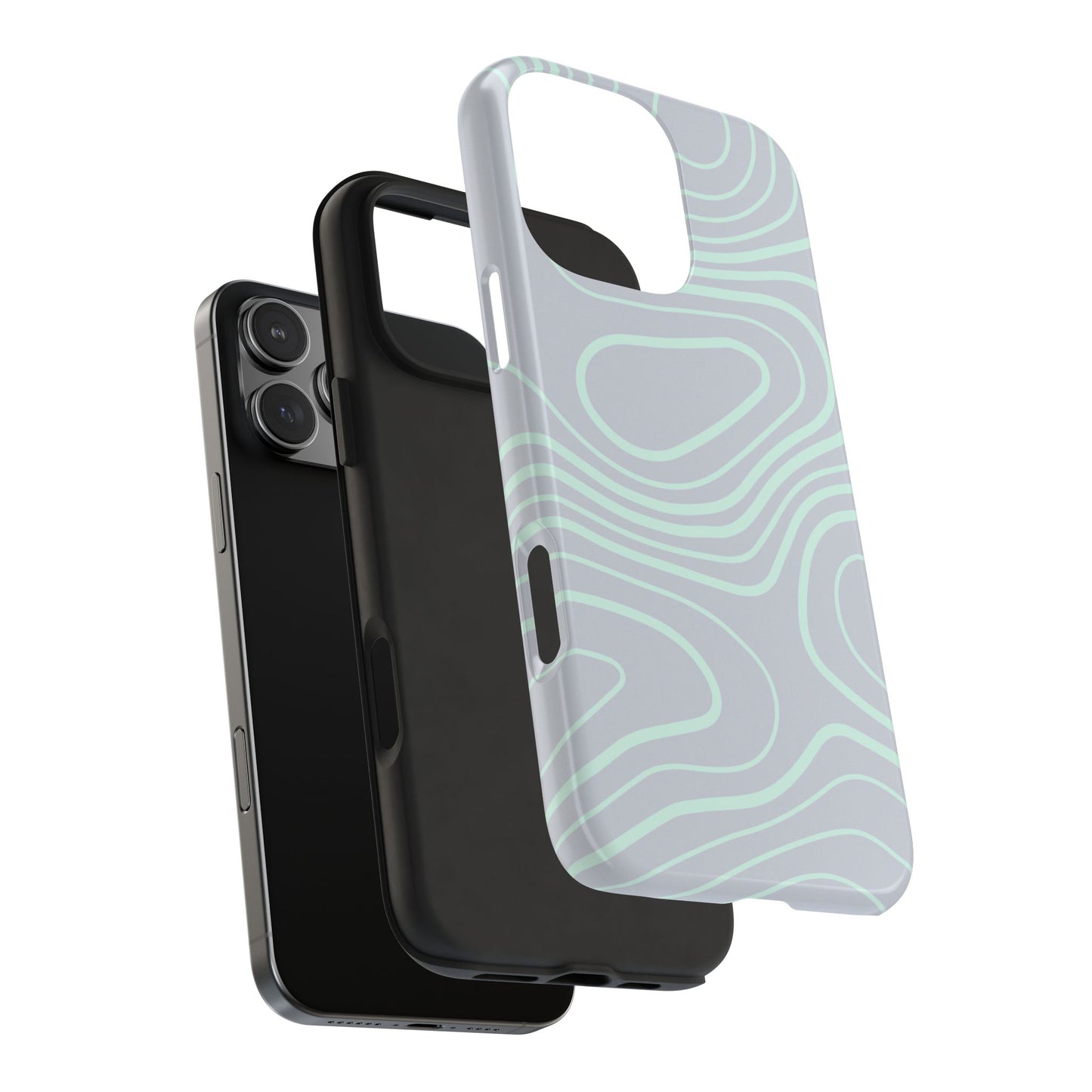 Funda para iPhone con líneas finas en color menta