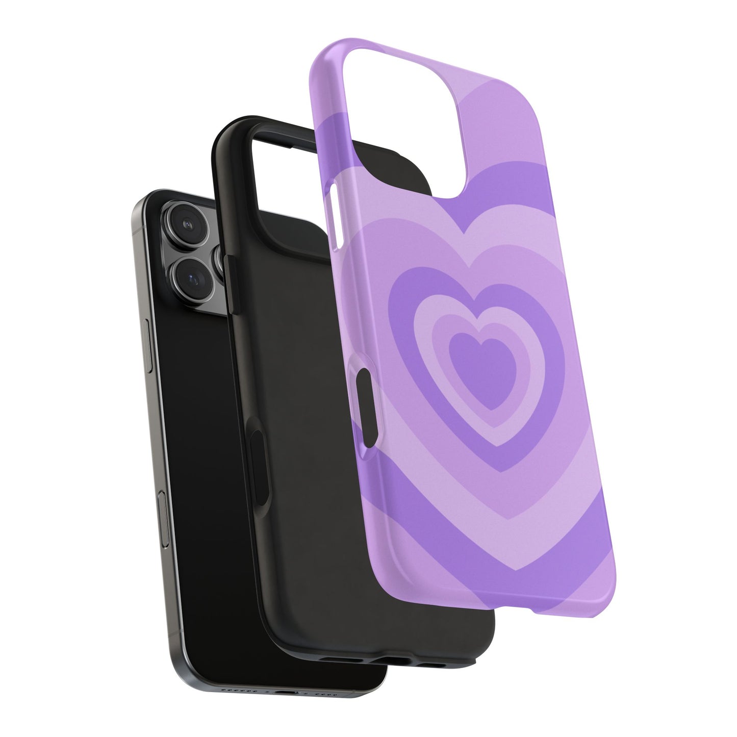 Funda para iPhone con corazones morados e infinitos