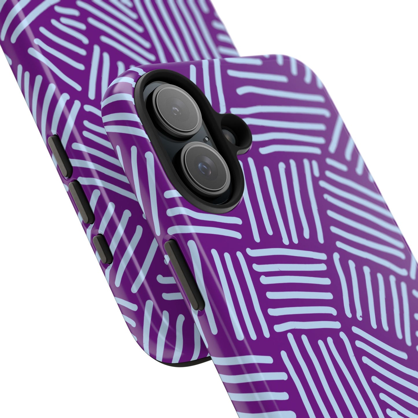 Funda para iPhone con rayas infinitas en color morado