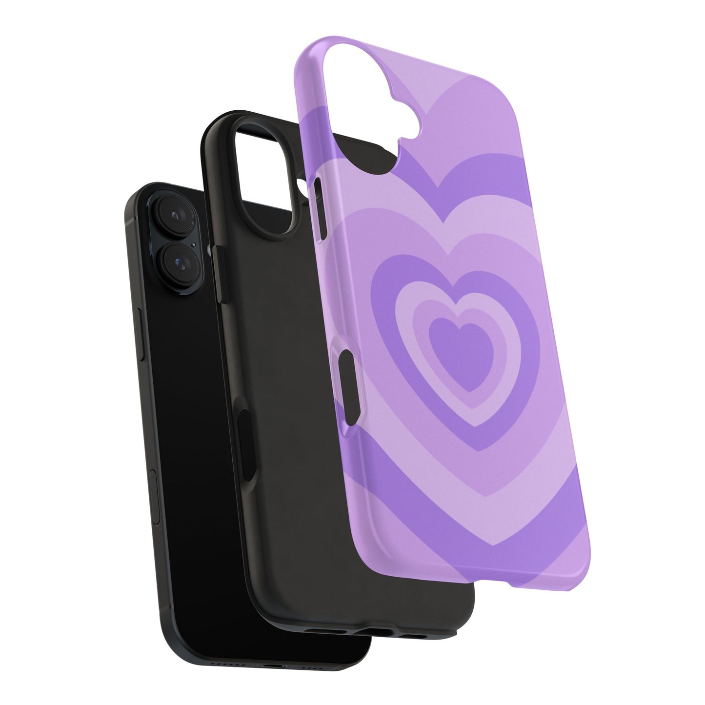 Funda para iPhone con corazones morados e infinitos