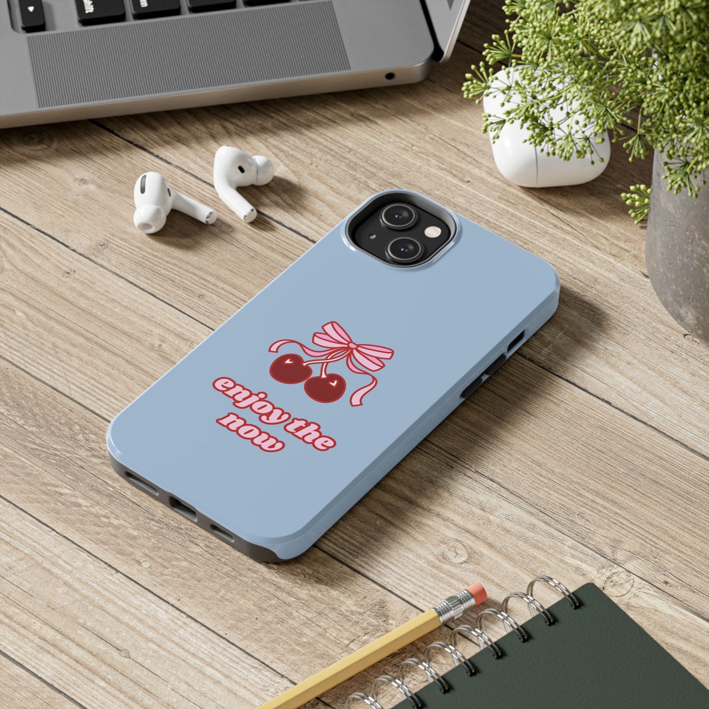 Enjoy the Now Blue iPhone Case