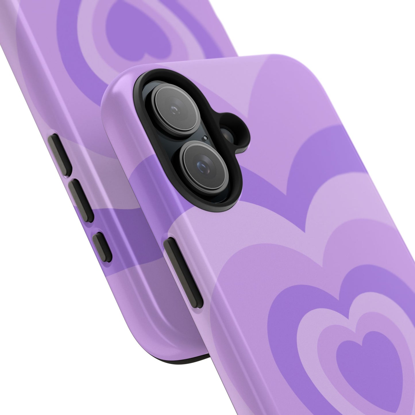 Funda para iPhone con corazones morados e infinitos