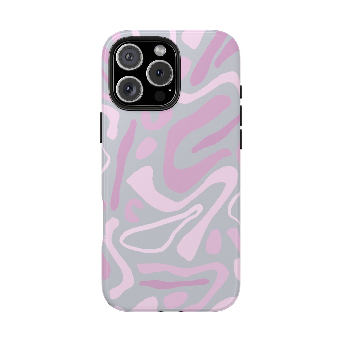Coque iPhone à formes abstraites roses