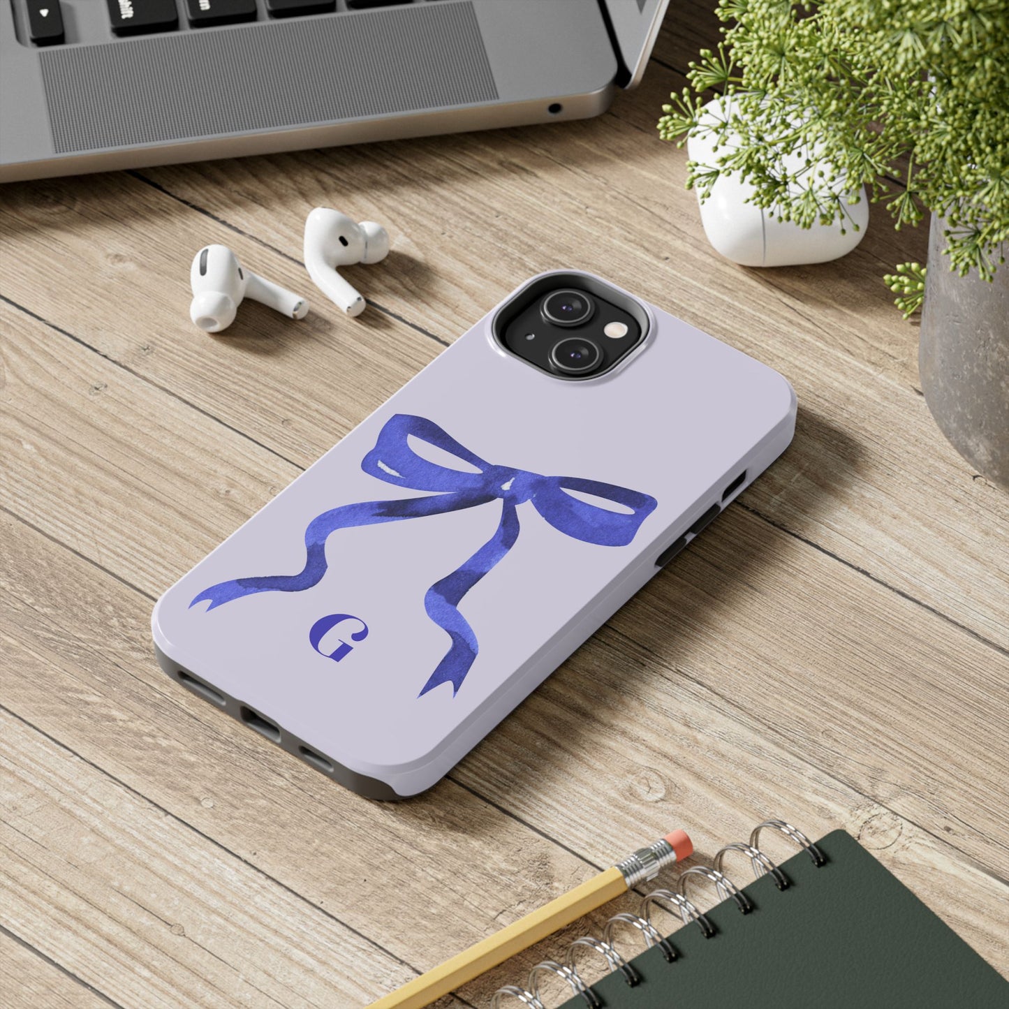 Blue Bow "G" iPhone Case