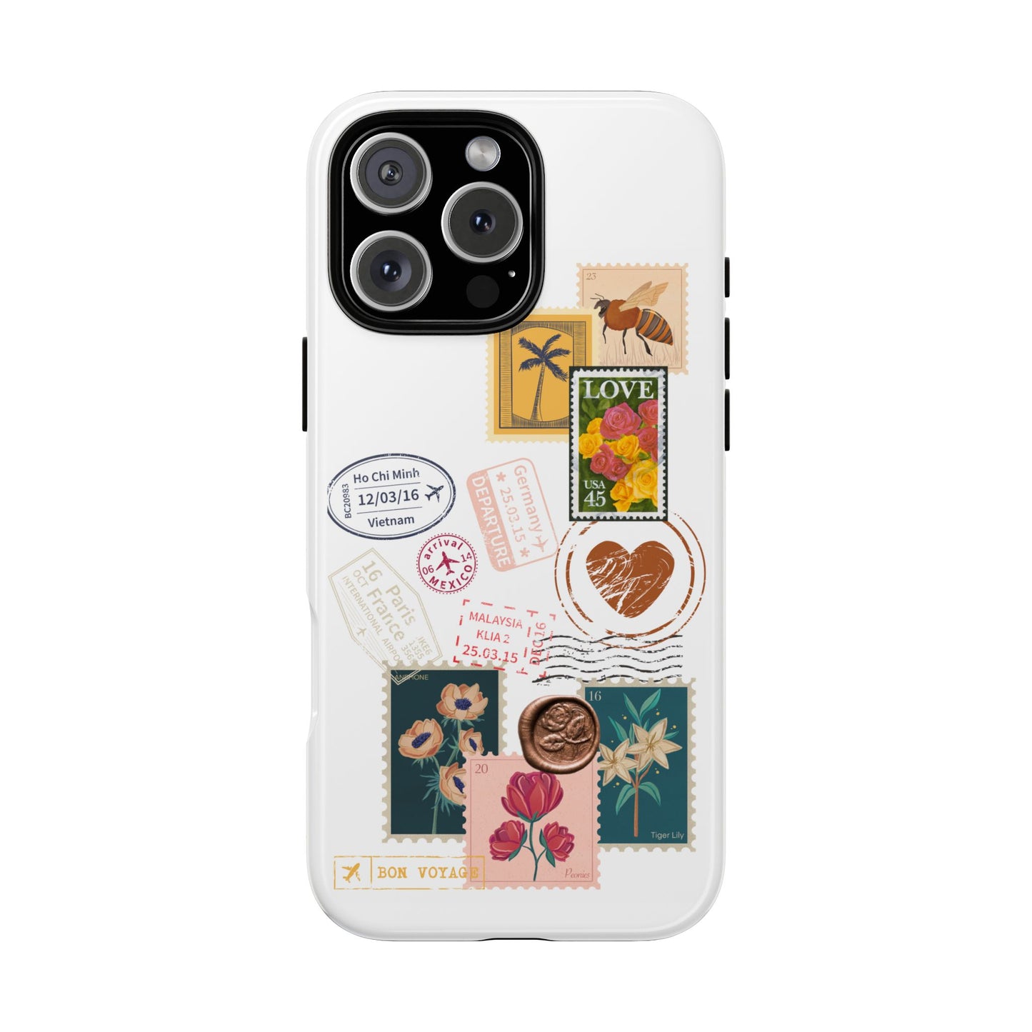 Love Letter Stamps White iPhone Case