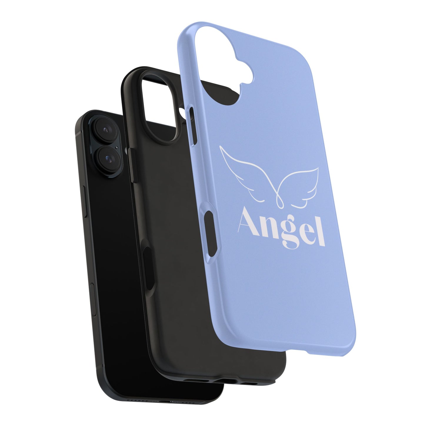 Funda para iPhone con diseño de ángel bebé en color azul