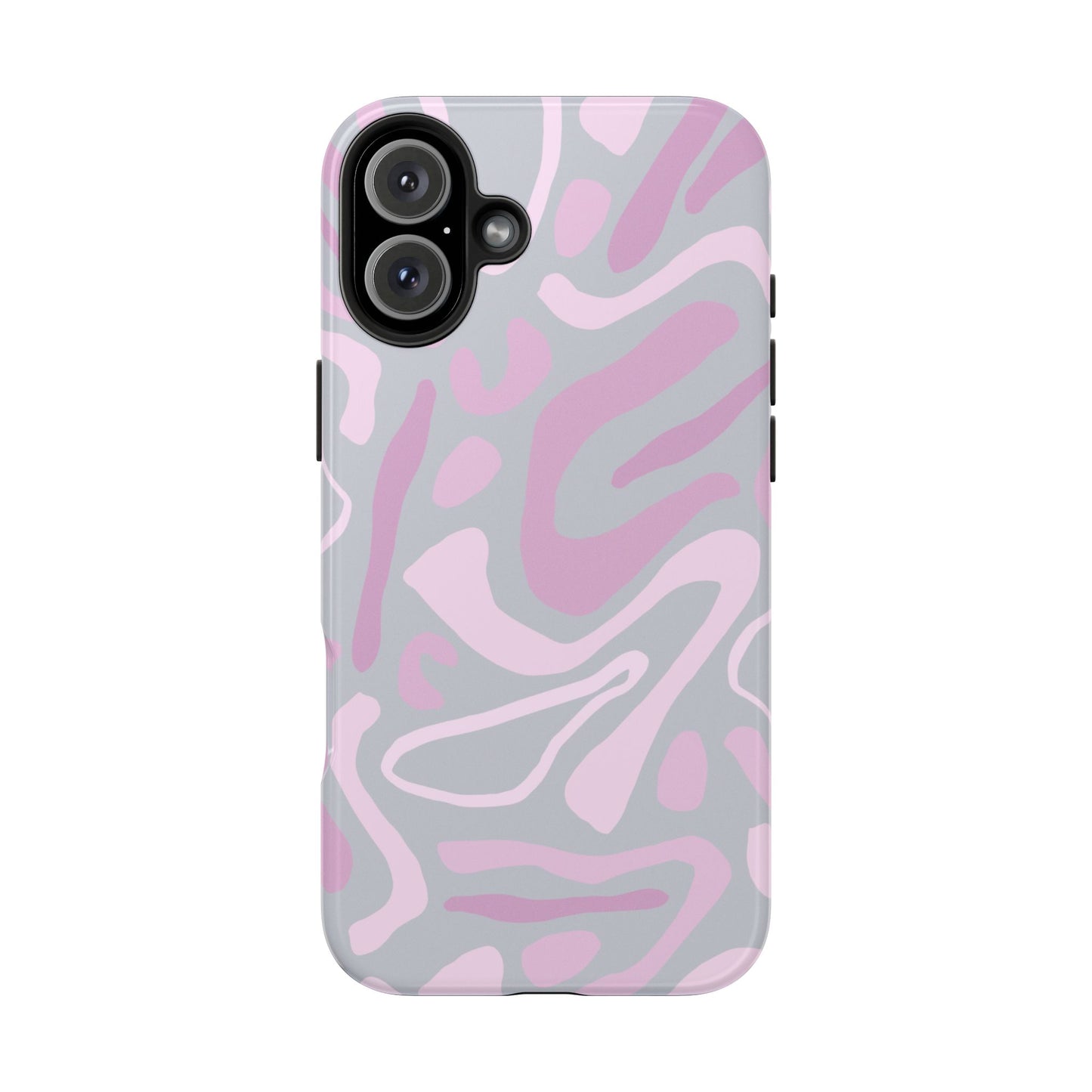 Coque iPhone à formes abstraites roses