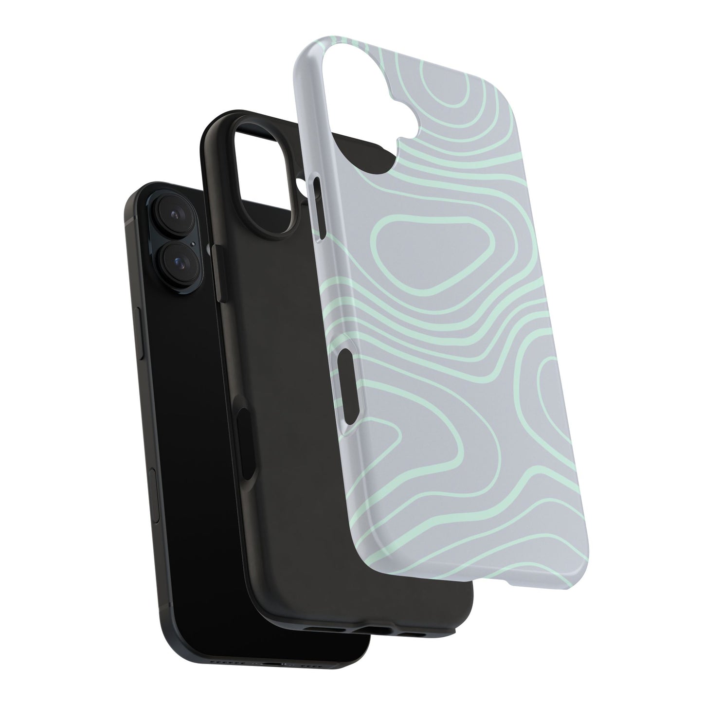 Funda para iPhone con líneas finas en color menta