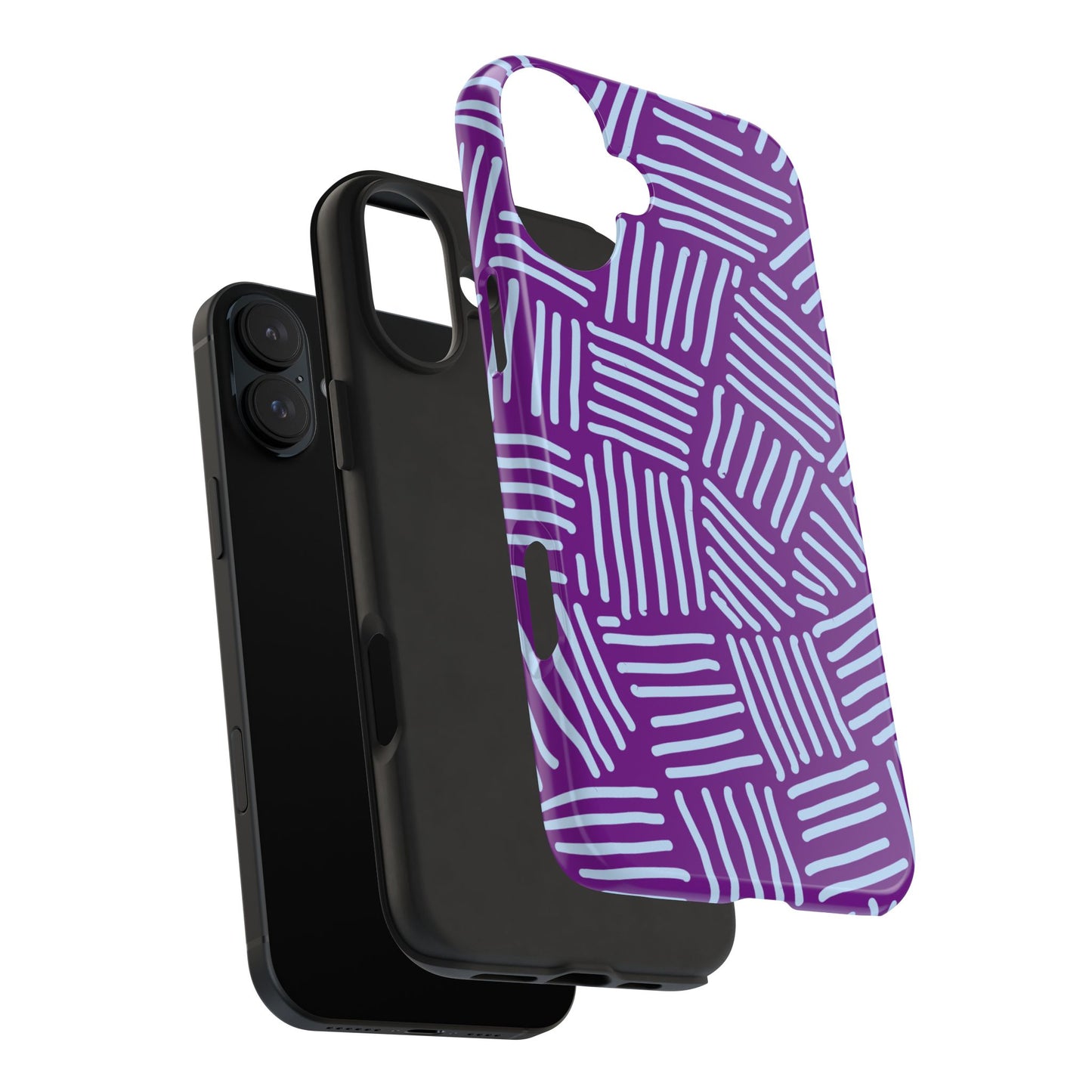 Funda para iPhone con rayas infinitas en color morado