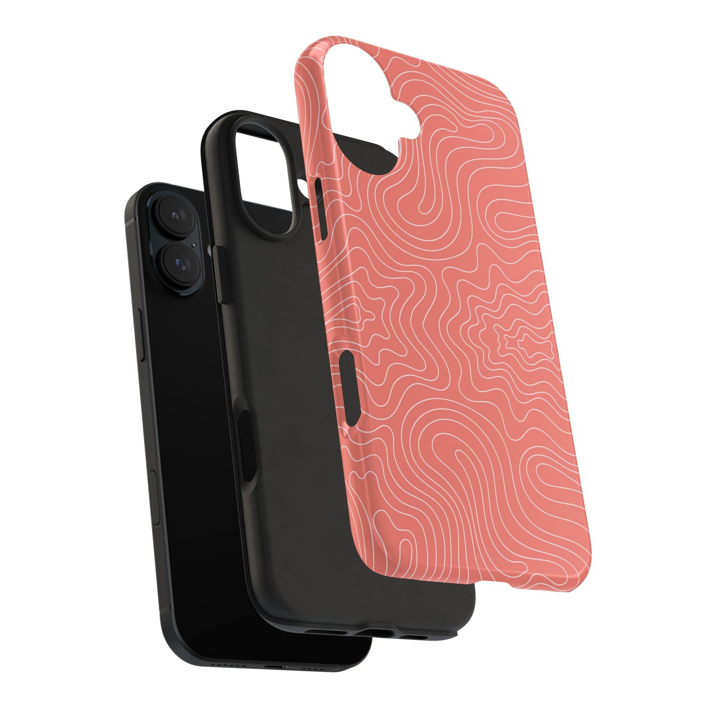Funda para iPhone con espirales abstractas de color naranja