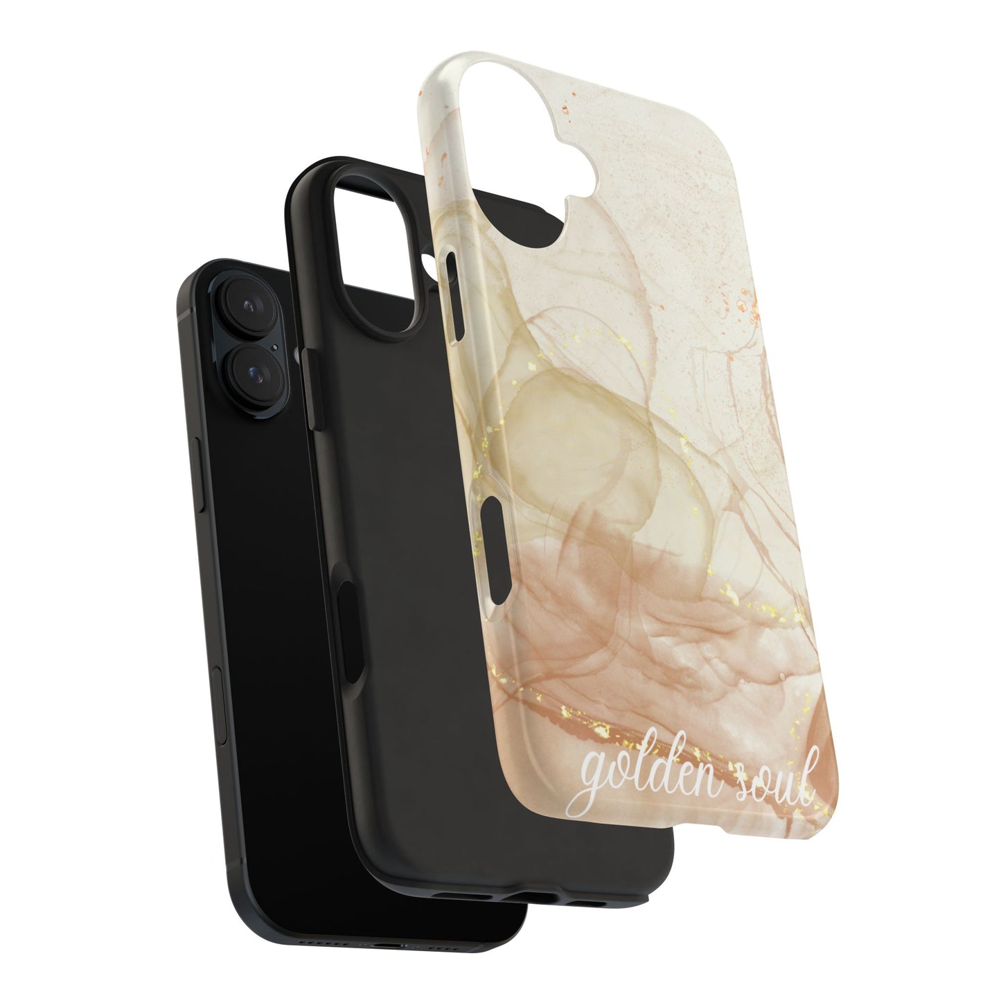 Funda para iPhone con diseño de alma dorada