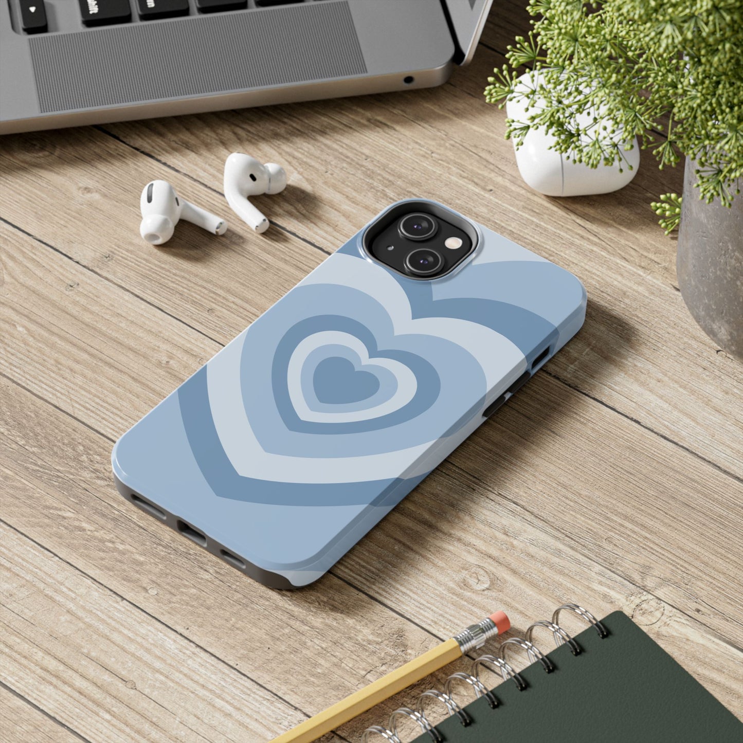 Infinity Blue Hearts iPhone Case