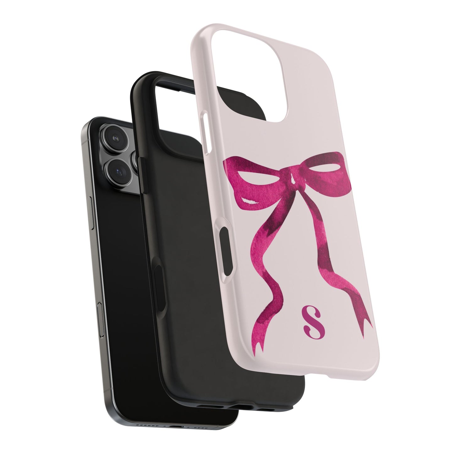 Pink Bow "S" iPhone Case