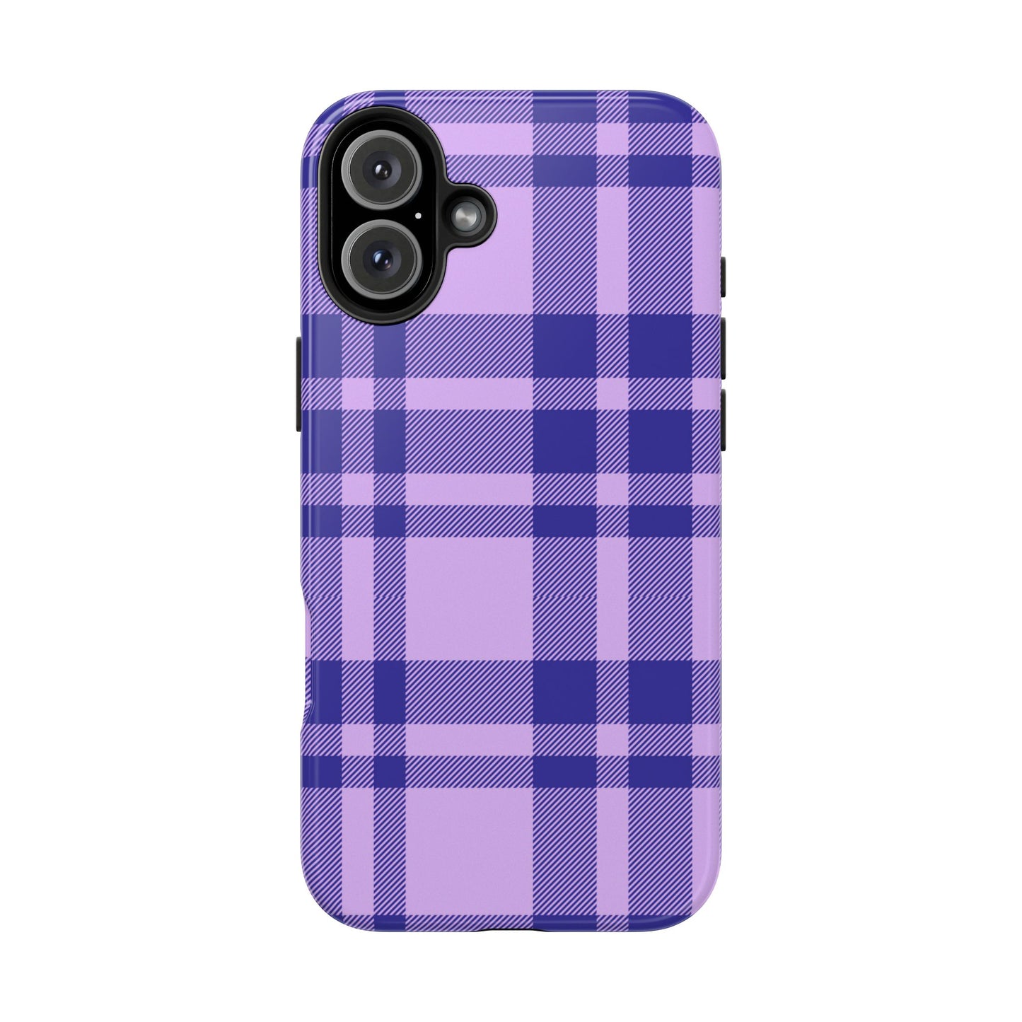 Coque iPhone à carreaux violets