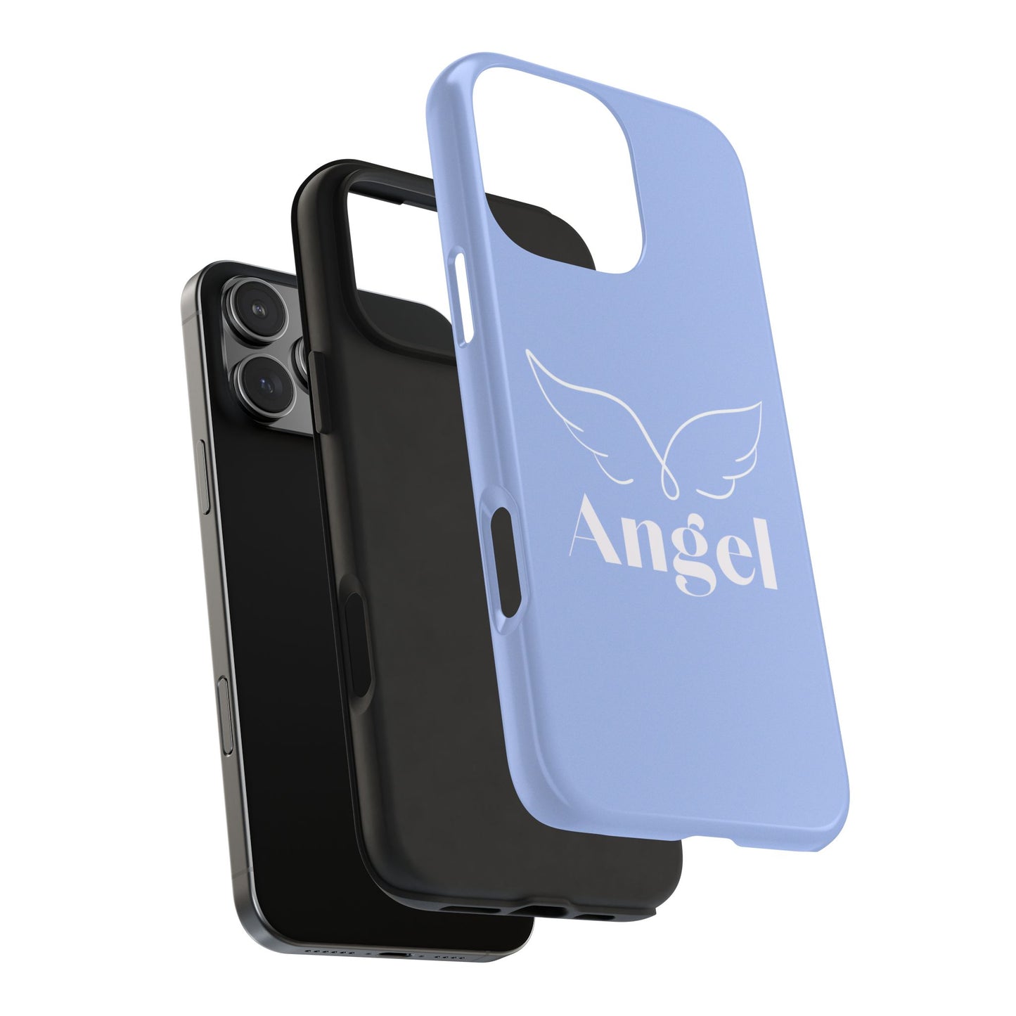 Funda para iPhone con diseño de ángel bebé en color azul
