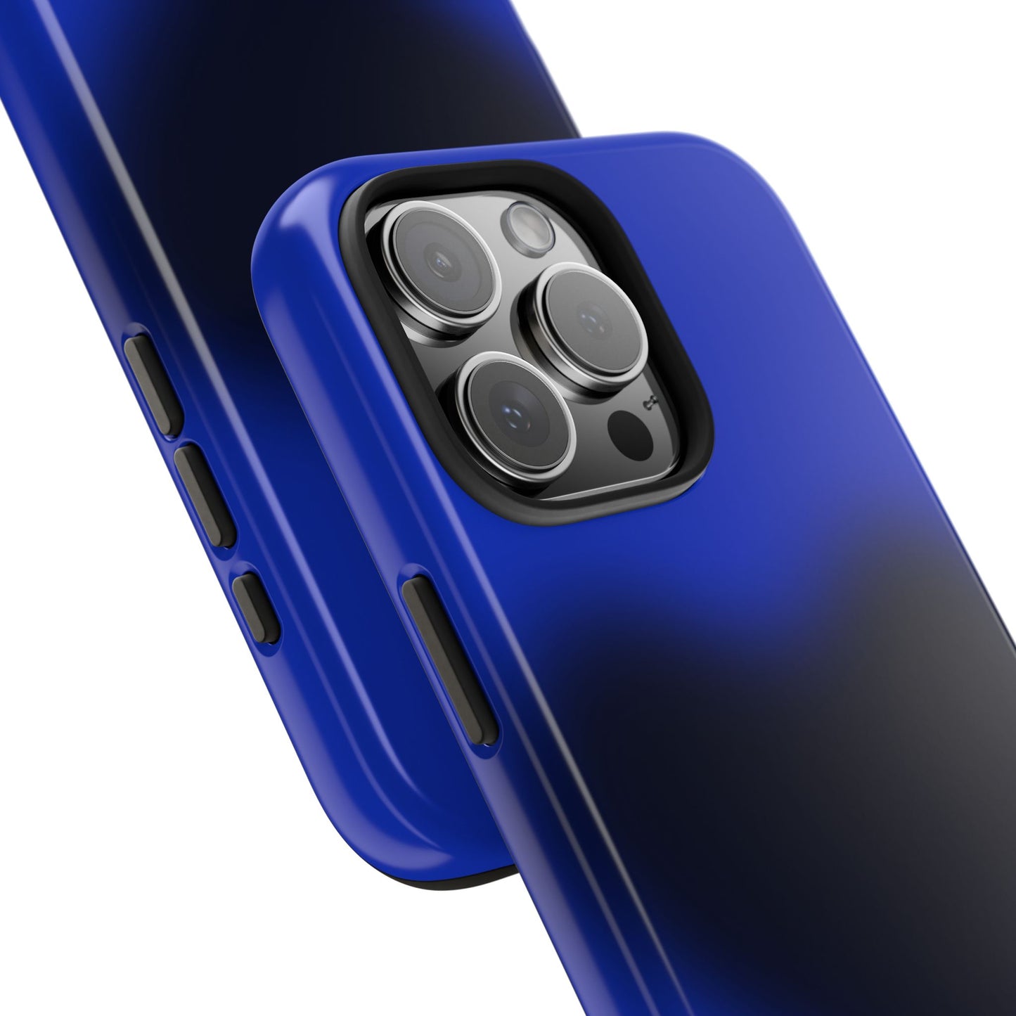 Funda para iPhone con corazón negro y azul