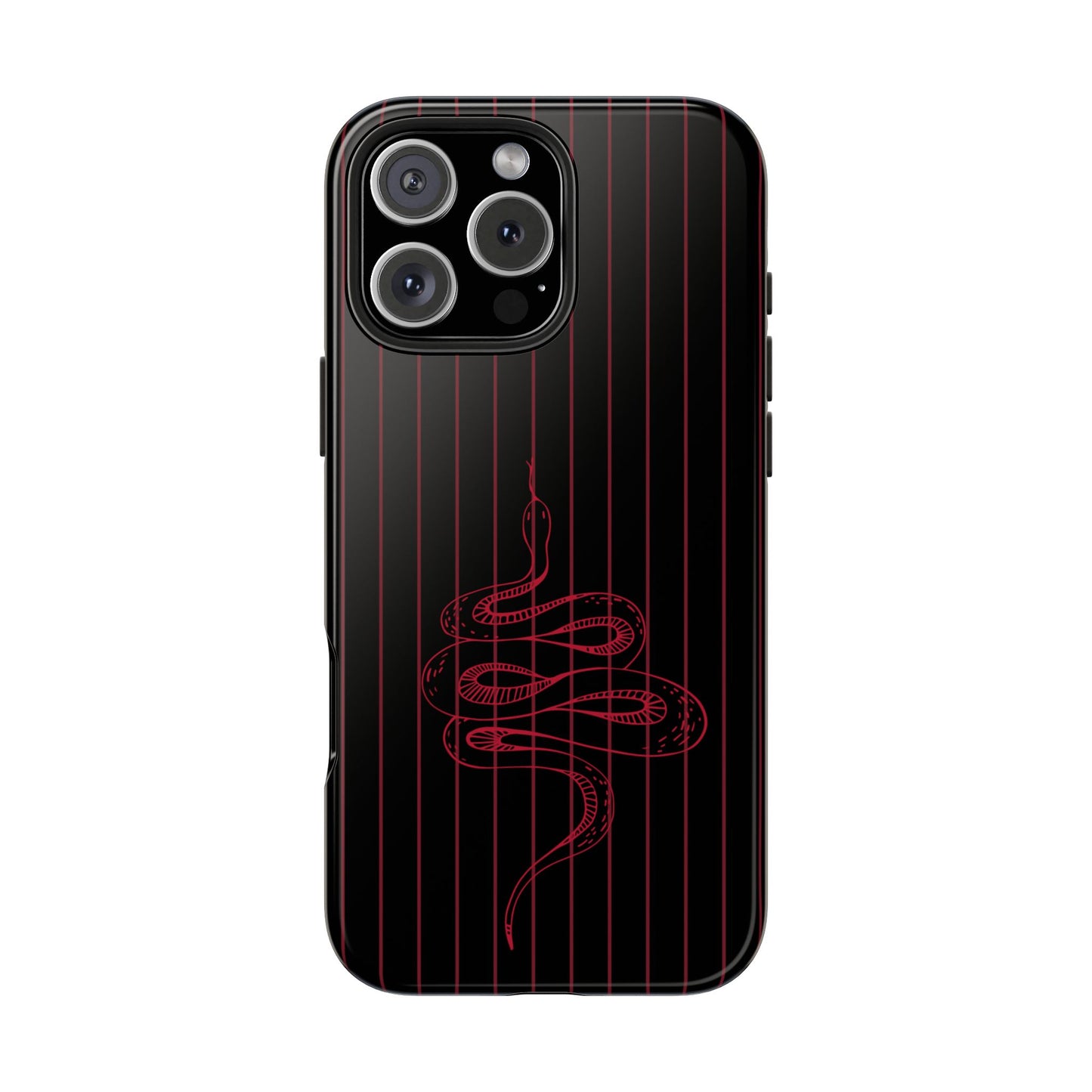 Funda para iPhone con diseño de serpiente roja y negra