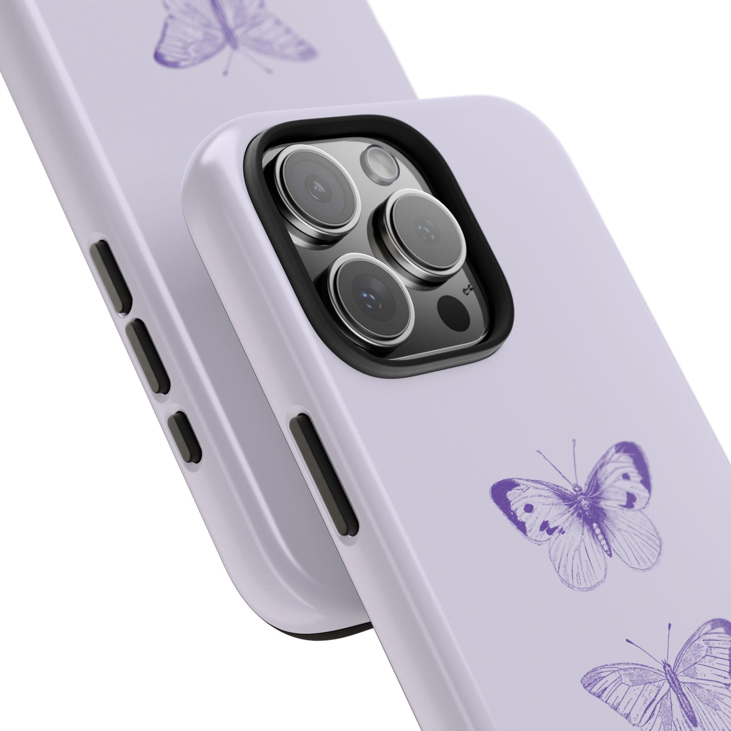 Funda para iPhone con diseño de mariposa morada