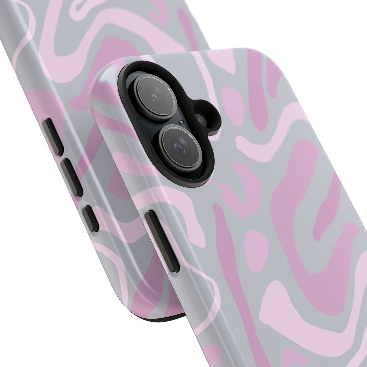 Coque iPhone à formes abstraites roses