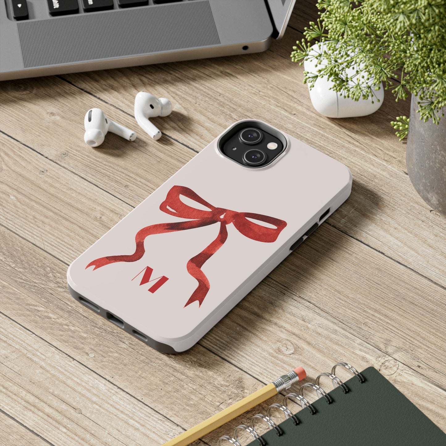 Red Bow "M" iPhone Case