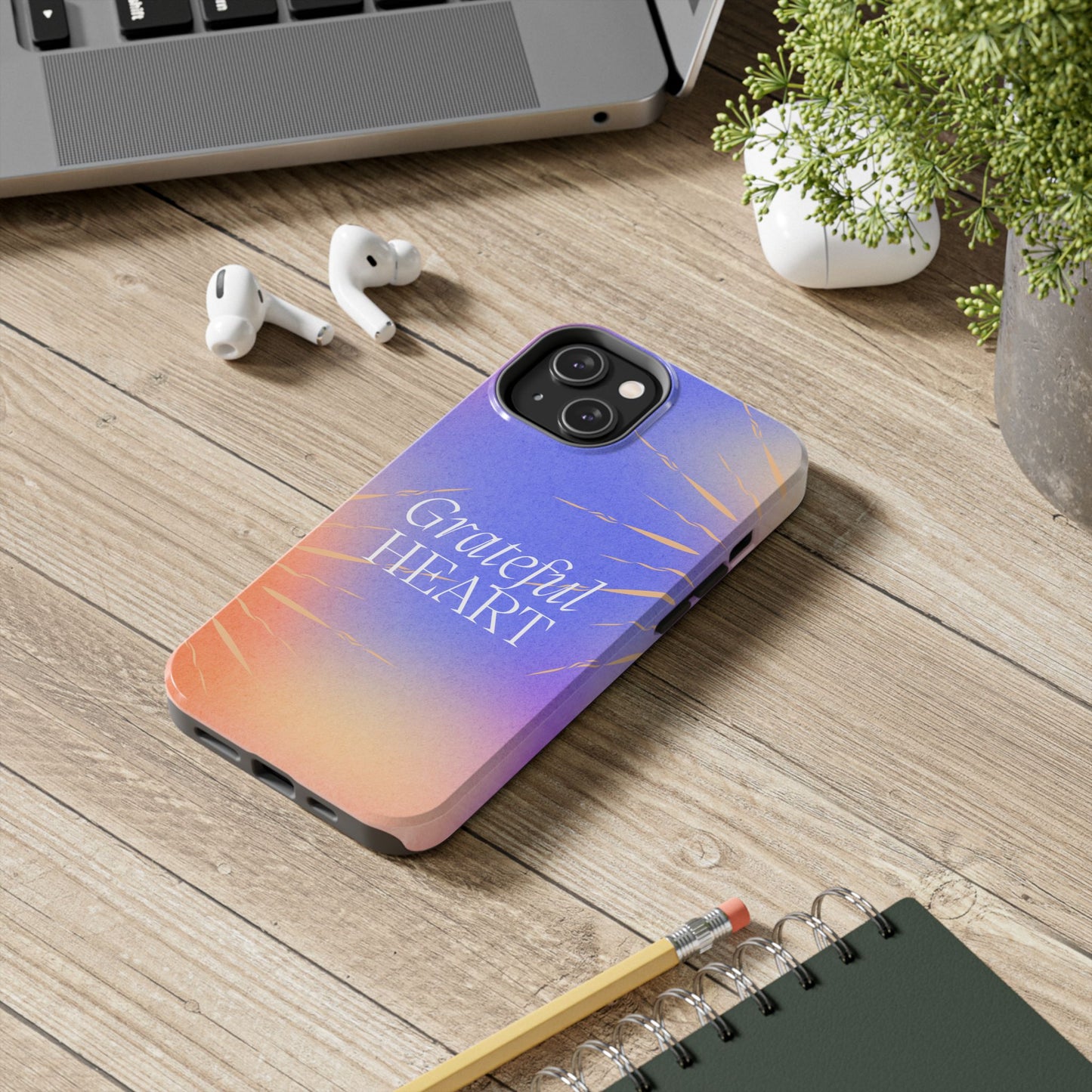 Grateful Heart Blue iPhone Case