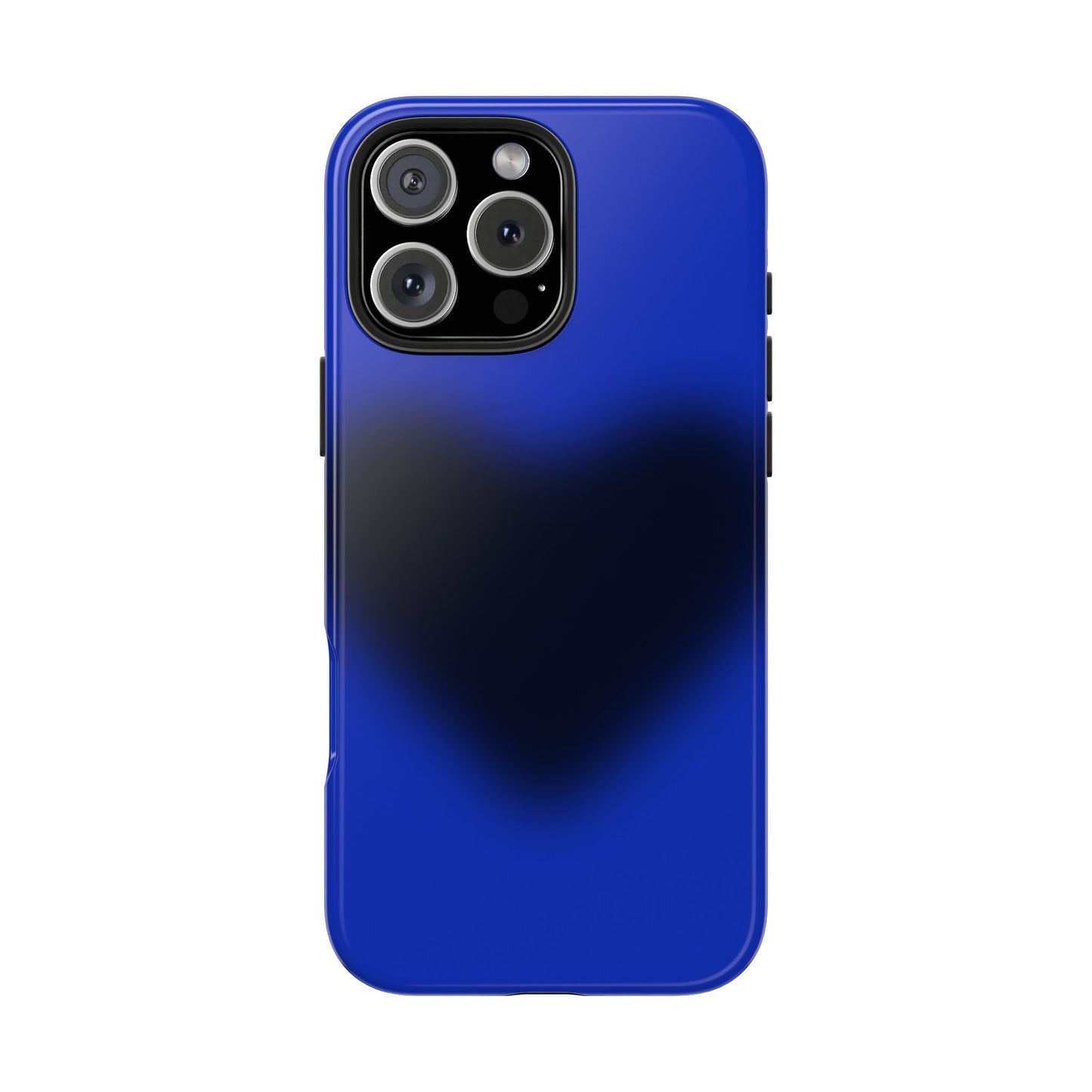 Funda para iPhone con corazón negro y azul