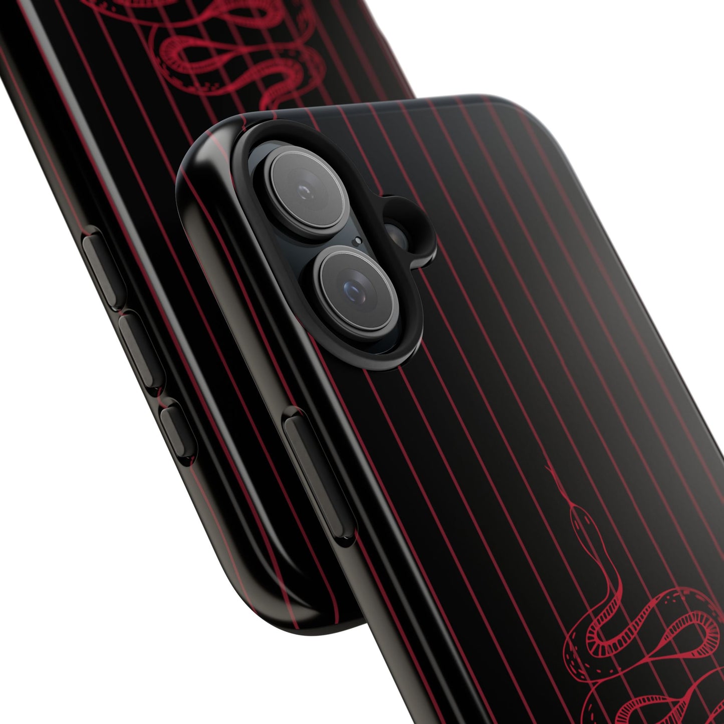 Funda para iPhone con diseño de serpiente roja y negra