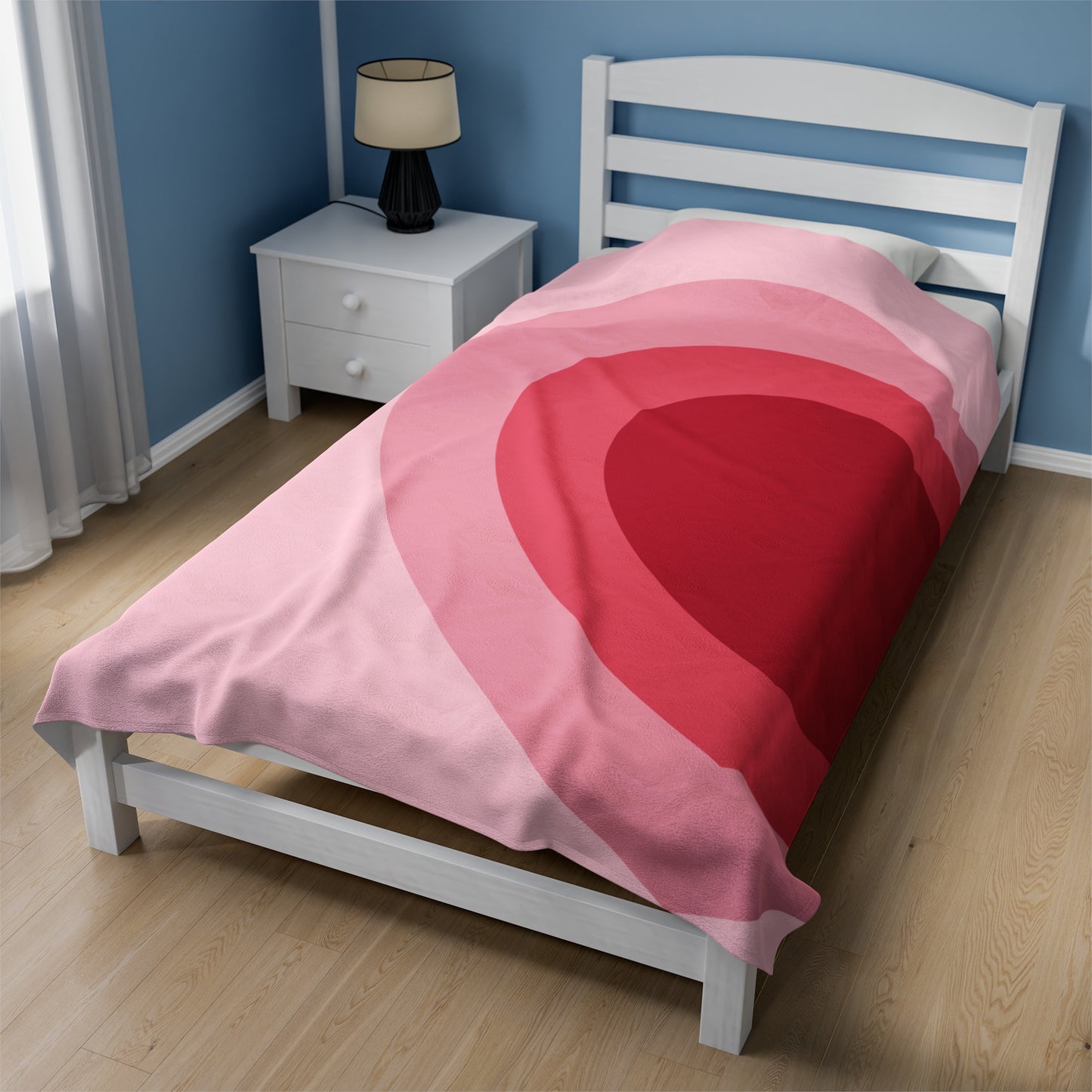 Manta de peluche con forma de corazón de color rosa