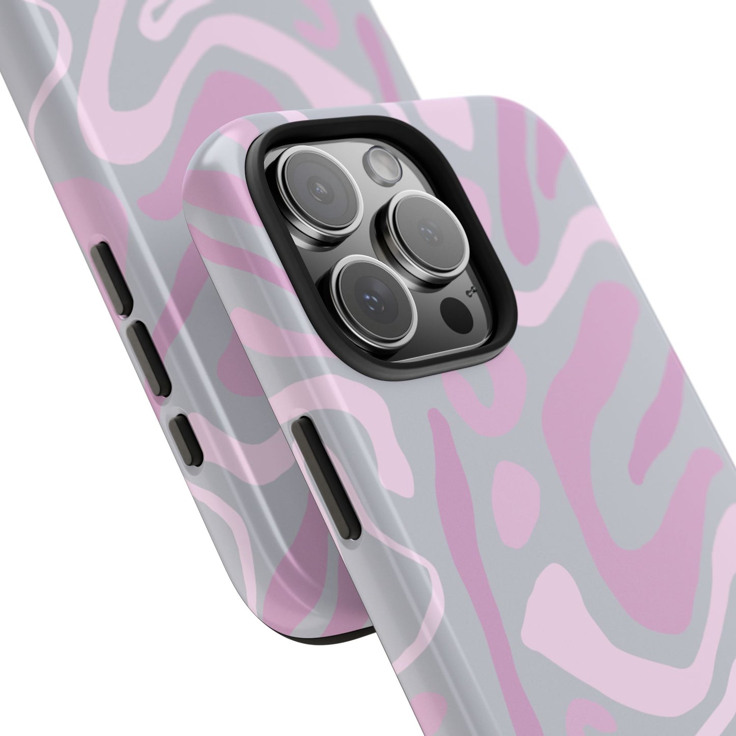 Coque iPhone à formes abstraites roses