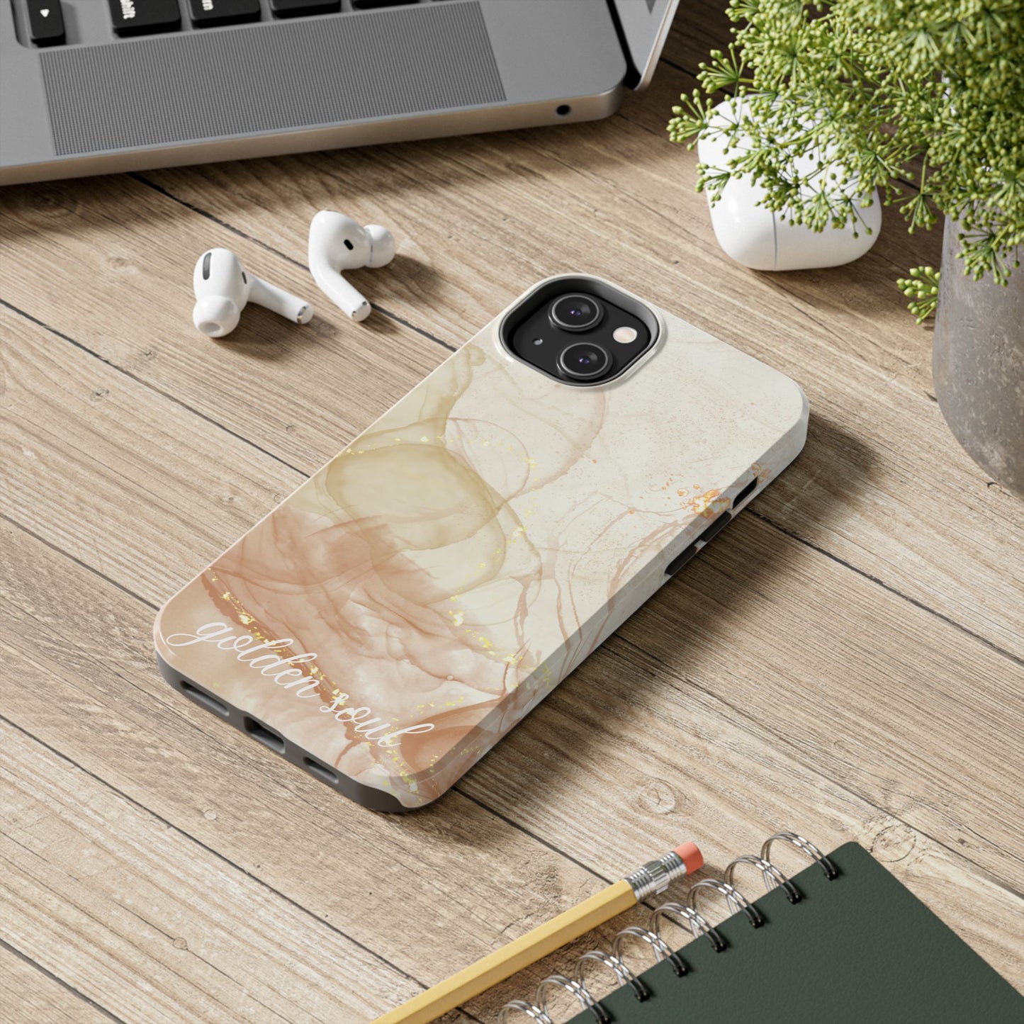 Funda para iPhone con diseño de alma dorada