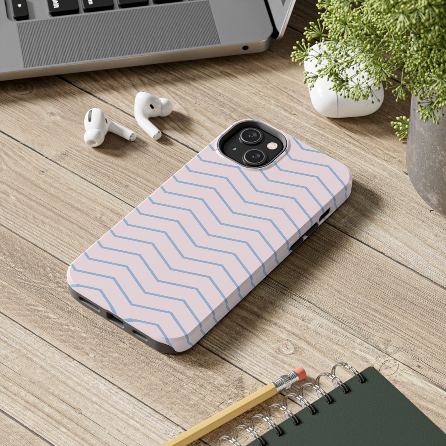 Funda para iPhone con gráfico rosa y azul