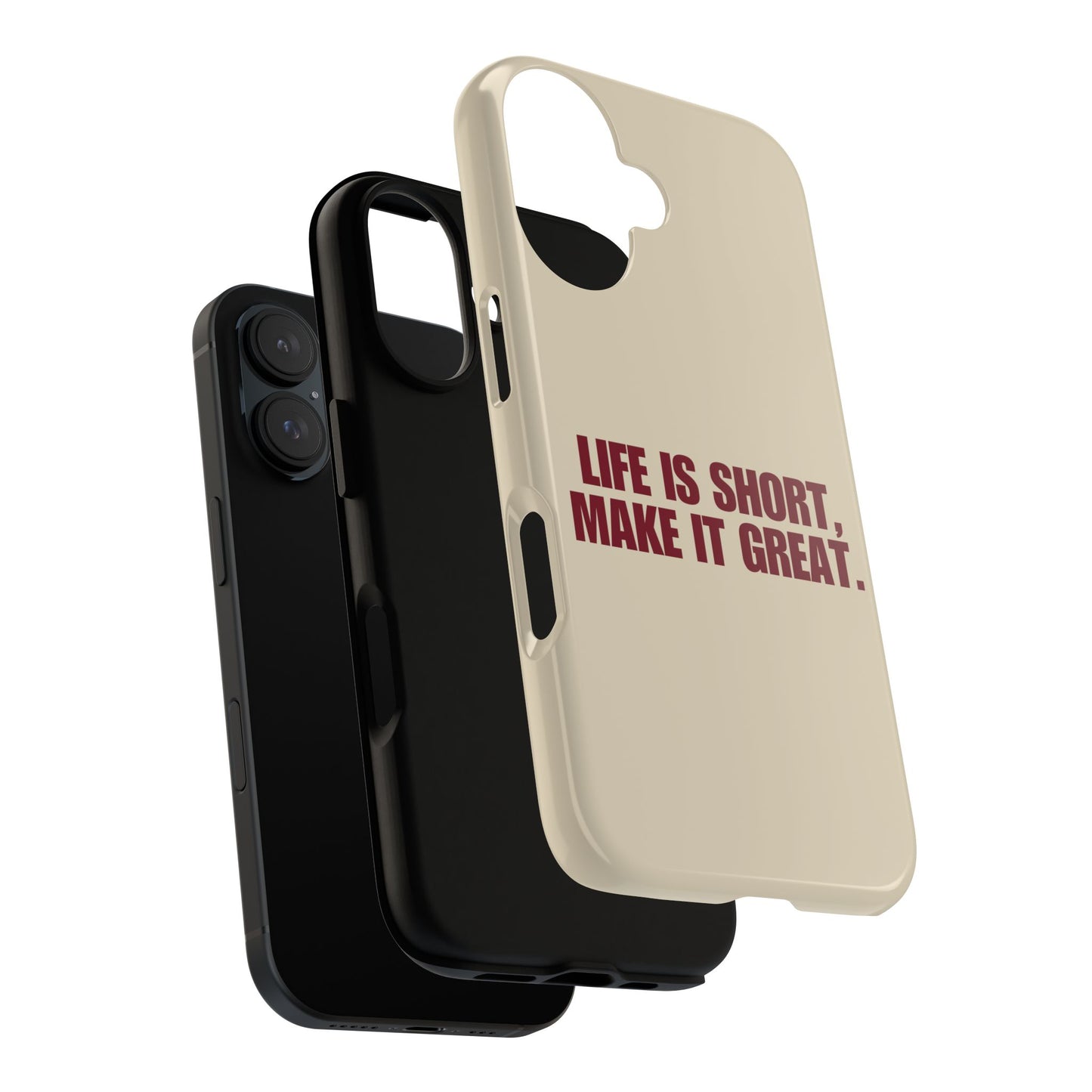 Life is short, make it great. Beige iPhone Case