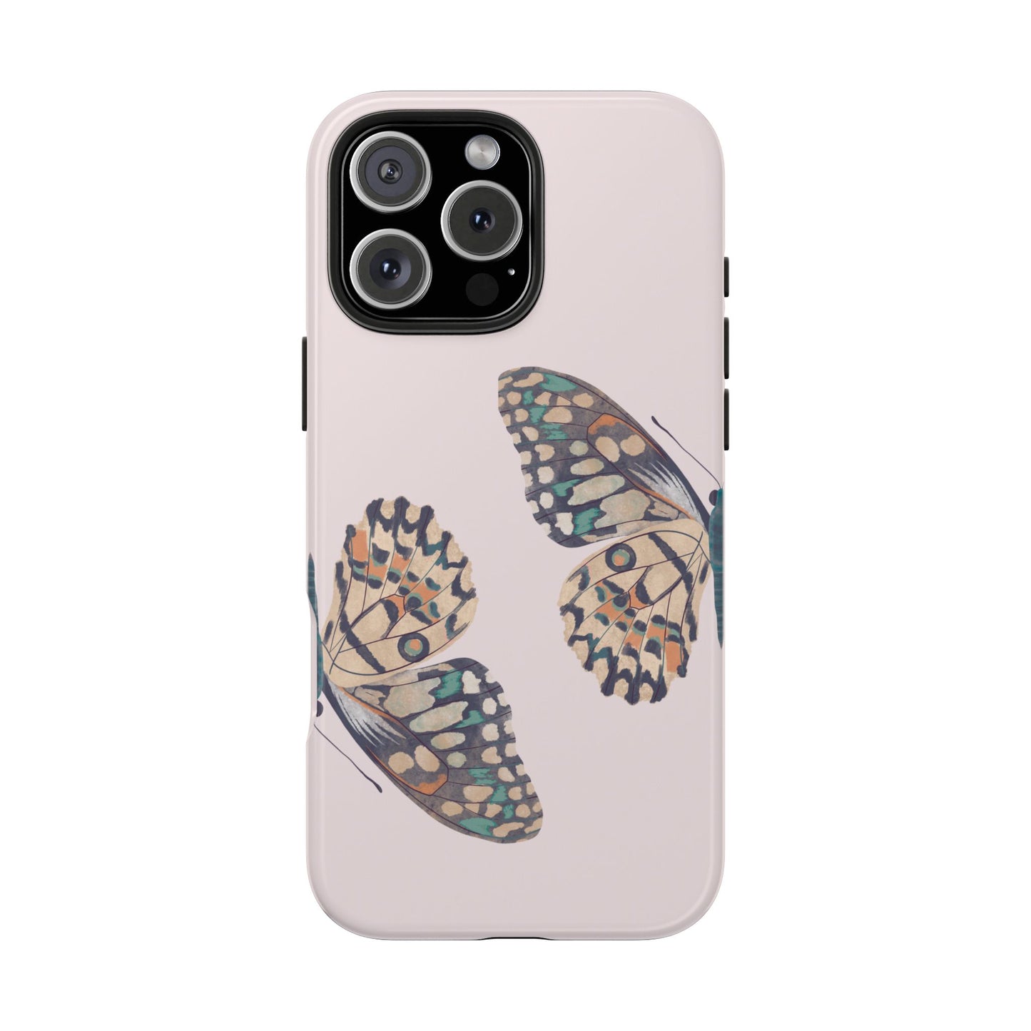 Coque iPhone rose effet papillon