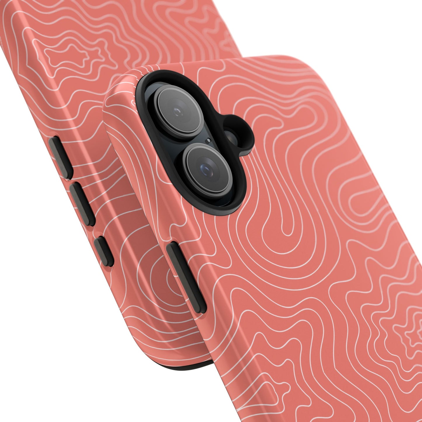 Funda para iPhone con espirales abstractas de color naranja