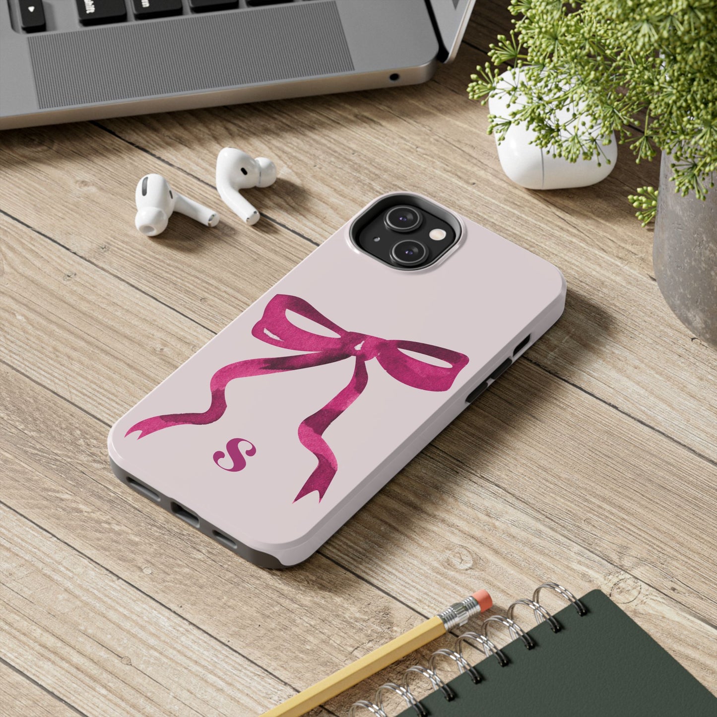 Pink Bow "S" iPhone Case
