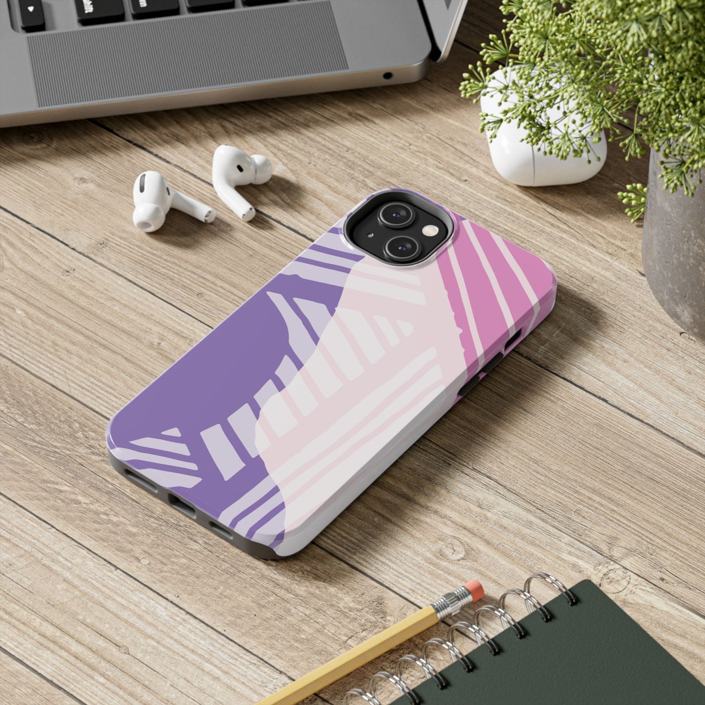Coque iPhone violette et rose