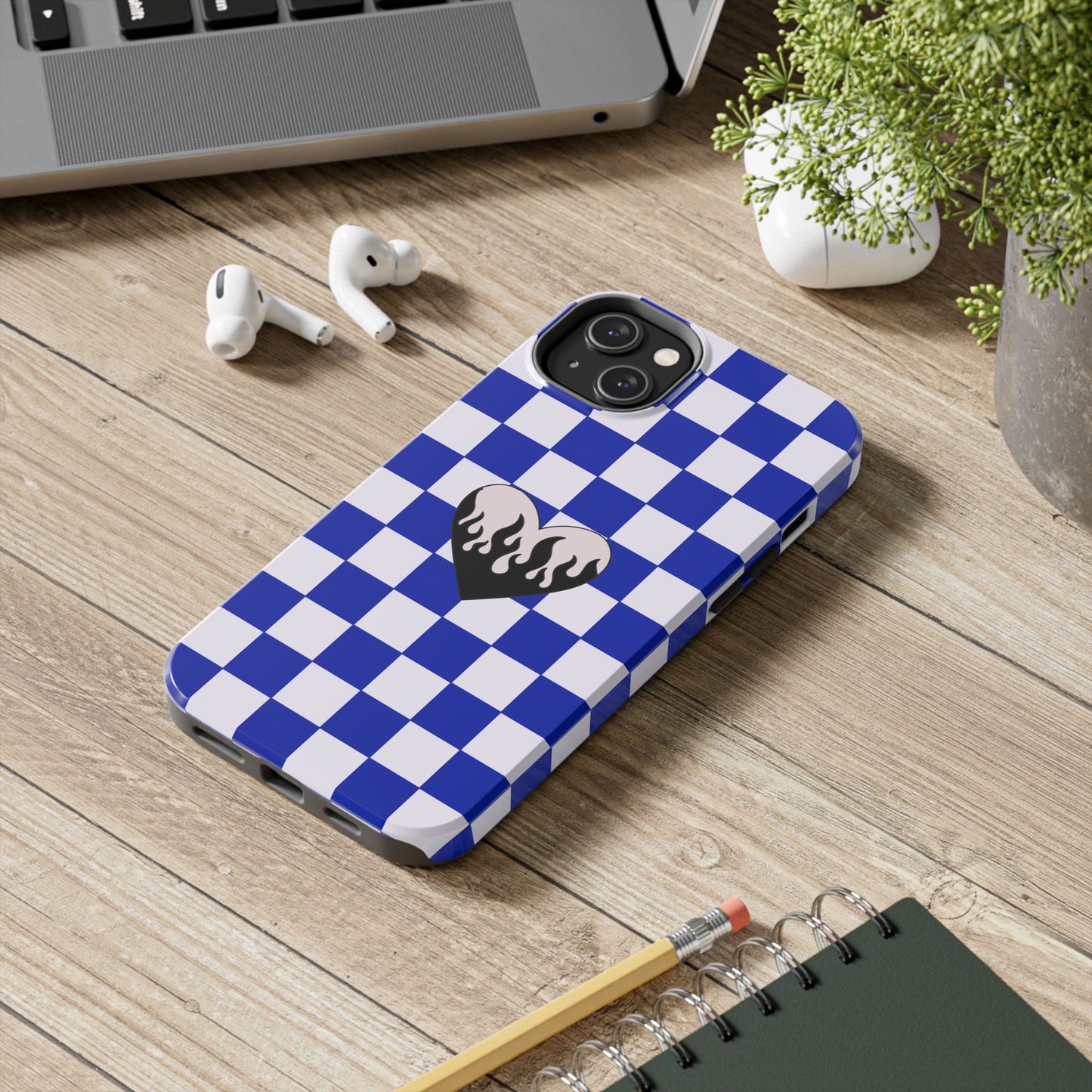 Blue Chessboard iPhone Case
