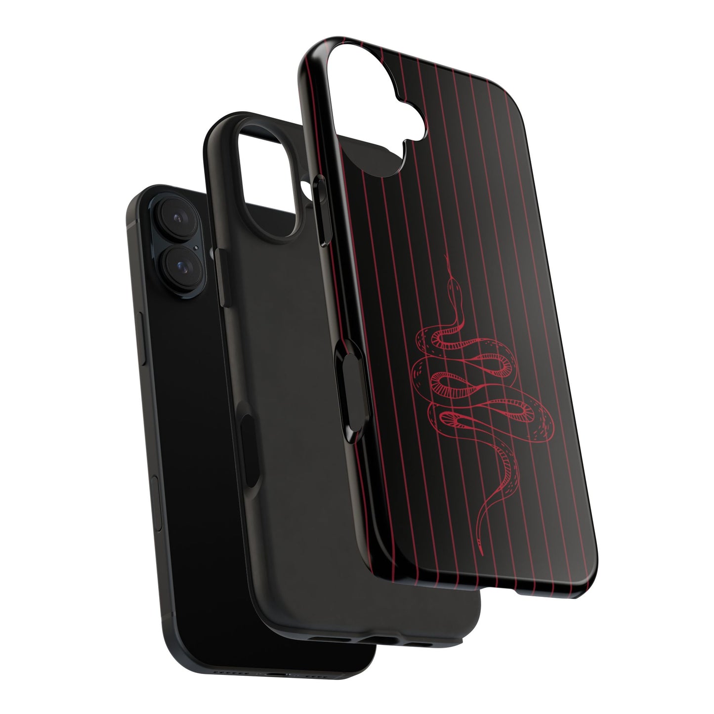 Funda para iPhone con diseño de serpiente roja y negra