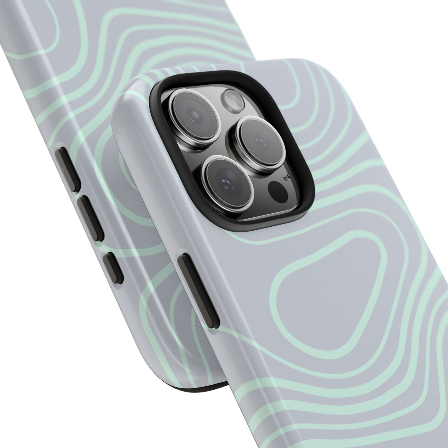Funda para iPhone con líneas finas en color menta