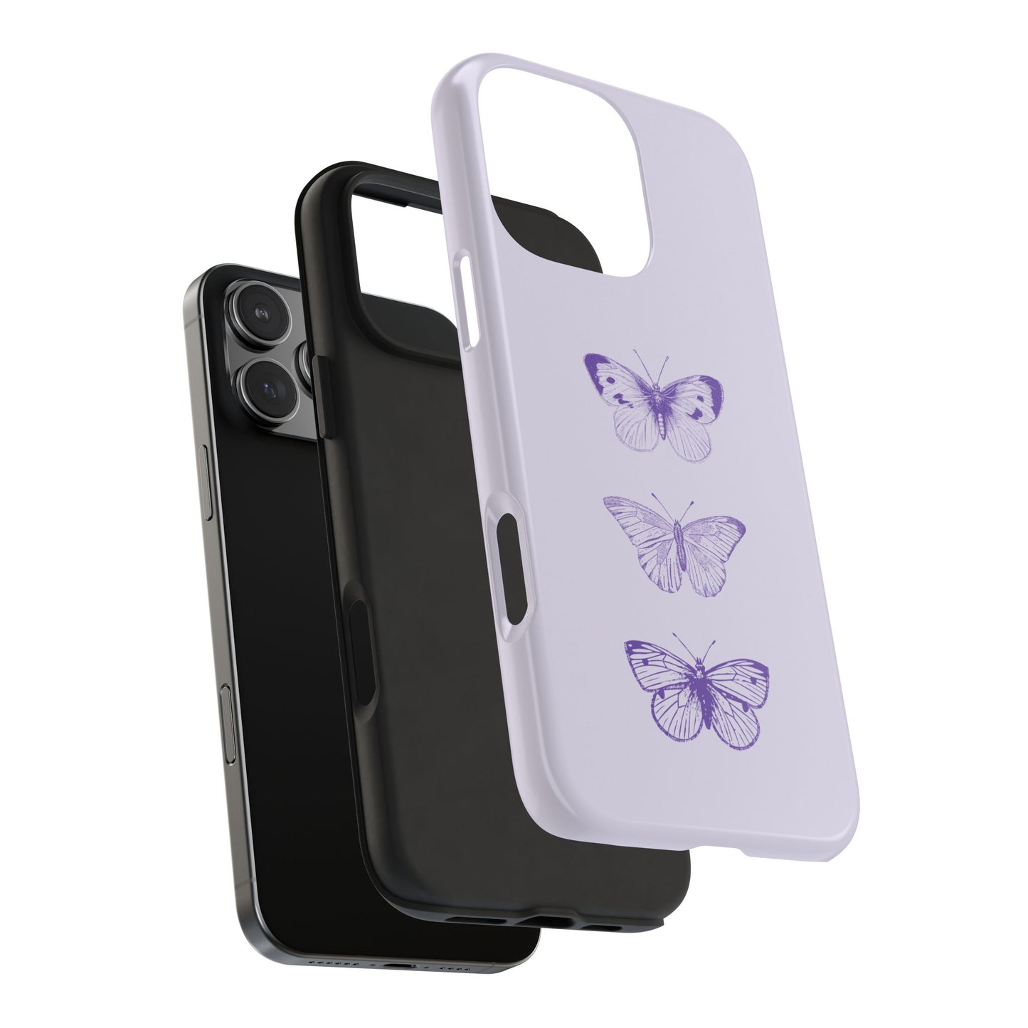 Funda para iPhone con diseño de mariposa morada