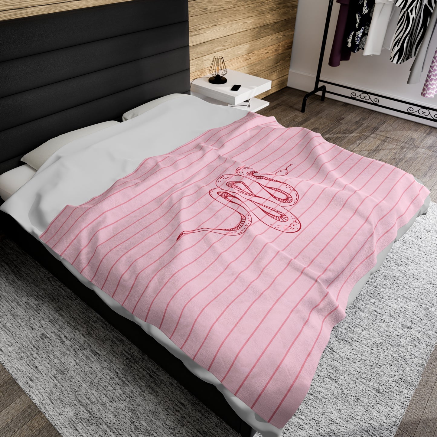 Pink Snake Plush Blanket