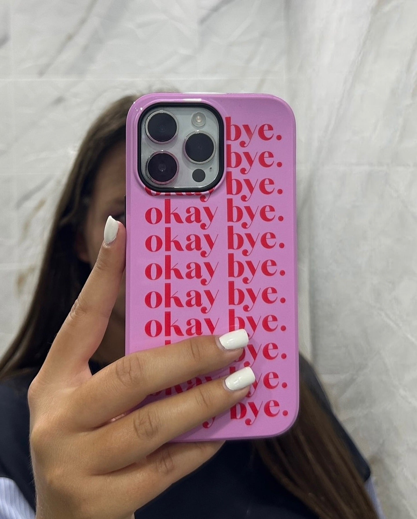 Okay Bye Pink iPhone Case