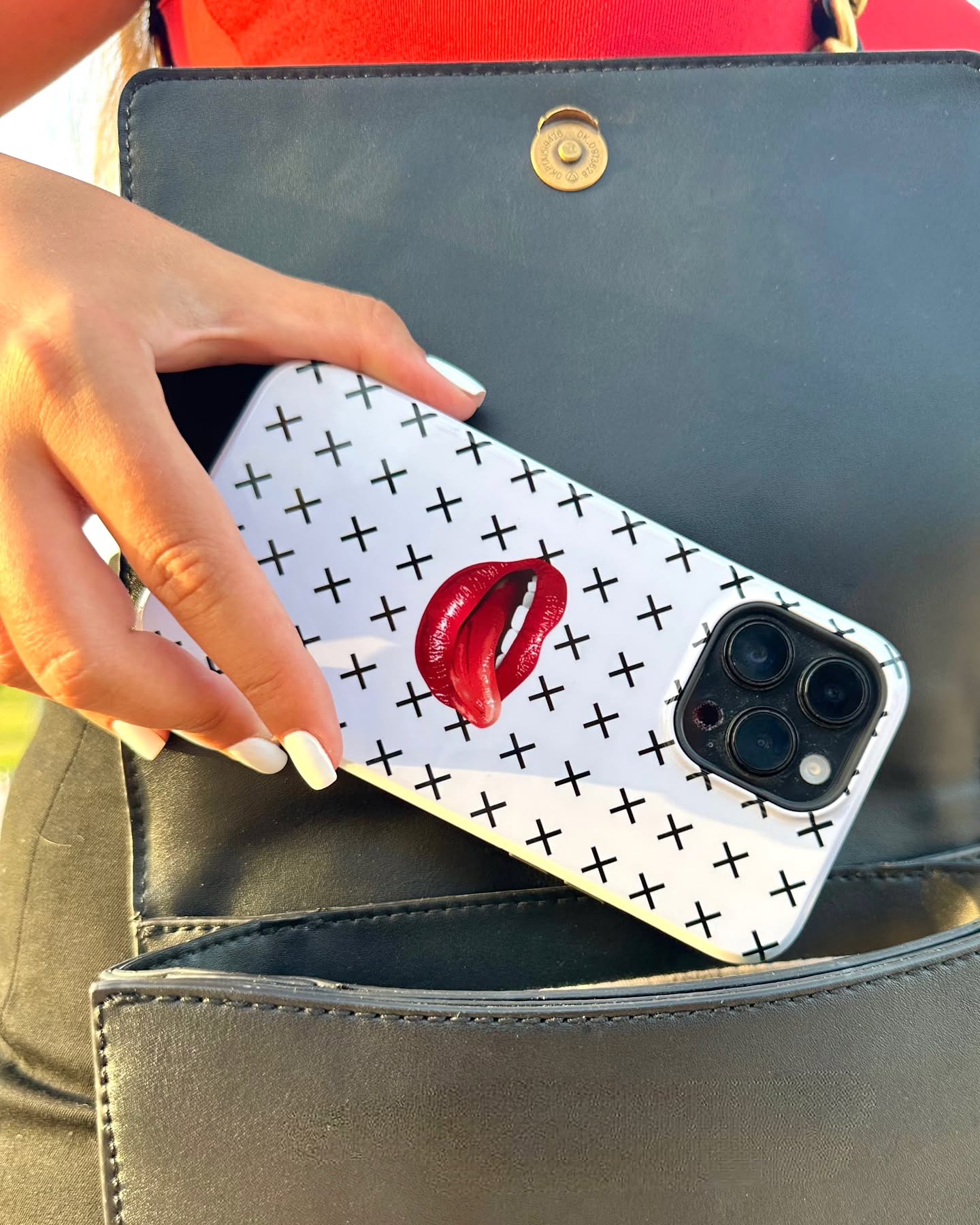 Forbidden Lips White iPhone Case