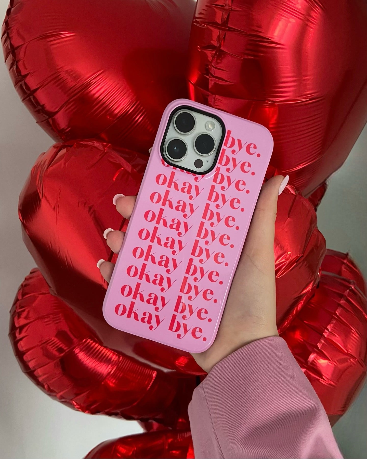 Okay Bye Pink iPhone Case