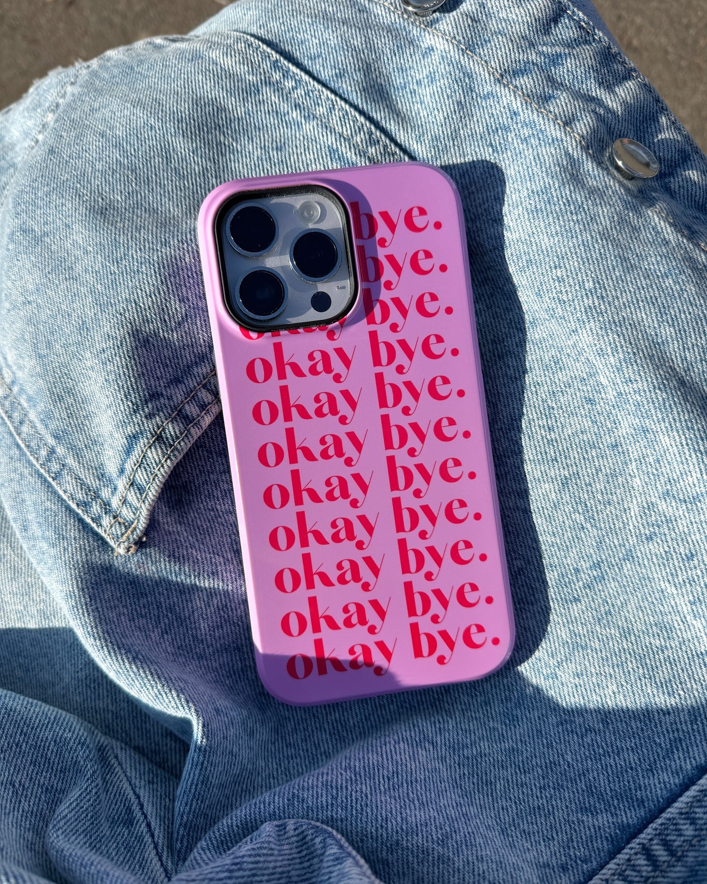 Okay Bye Pink iPhone Case