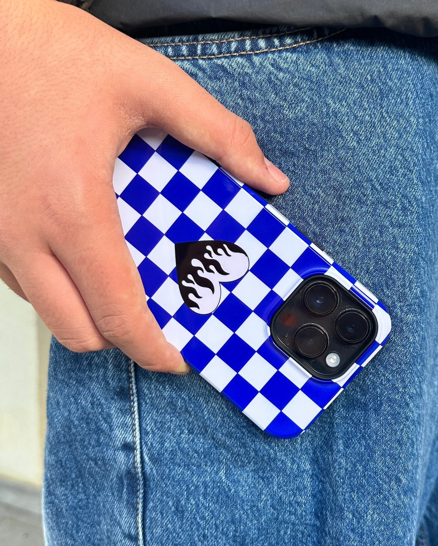 Blue Chessboard iPhone Case