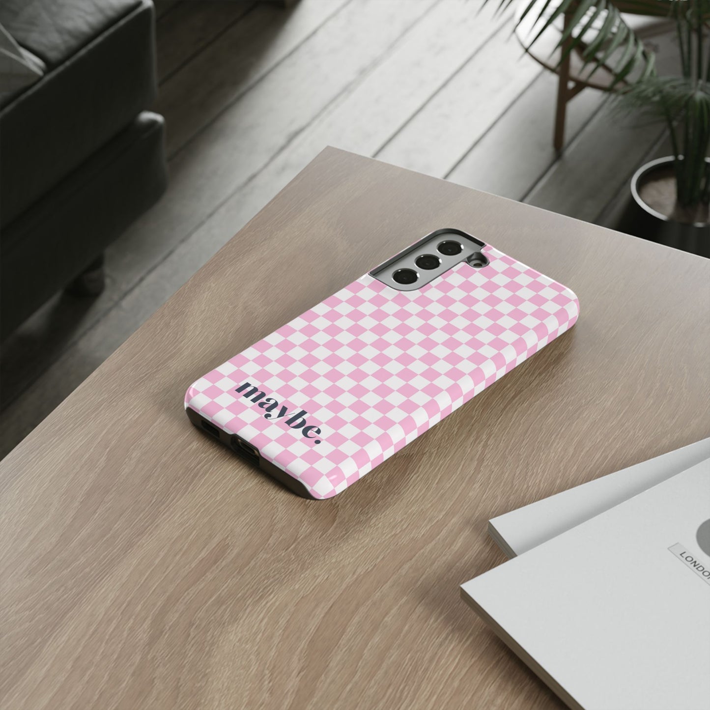 Maybe Chessboard Pink Samsung Case