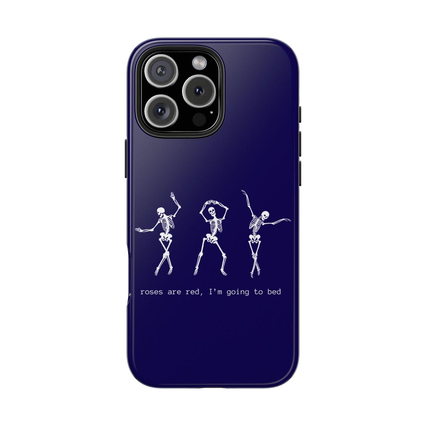 Dancing Skeletons Dark Blue iPhone Case